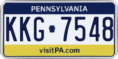 PA license plate KKG7548