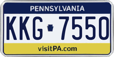 PA license plate KKG7550