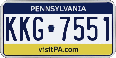 PA license plate KKG7551
