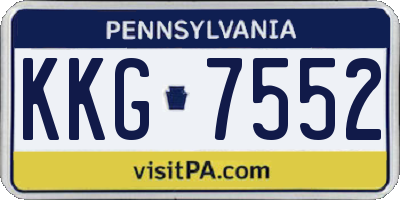 PA license plate KKG7552
