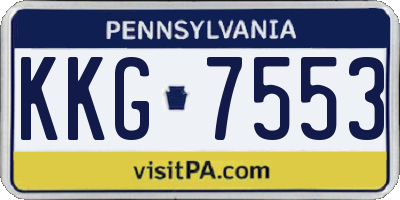PA license plate KKG7553
