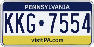PA license plate KKG7554