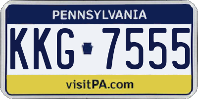 PA license plate KKG7555