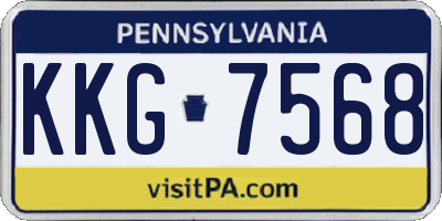 PA license plate KKG7568