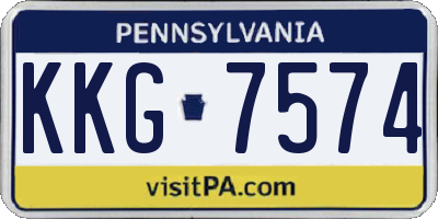 PA license plate KKG7574