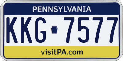 PA license plate KKG7577