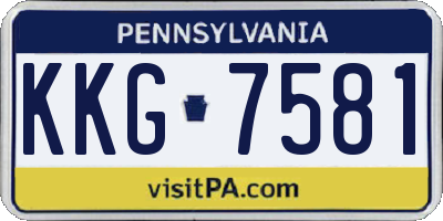 PA license plate KKG7581