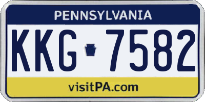 PA license plate KKG7582