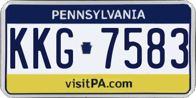 PA license plate KKG7583