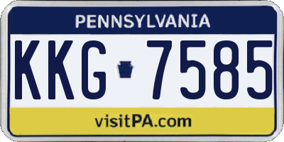 PA license plate KKG7585