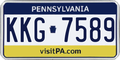 PA license plate KKG7589