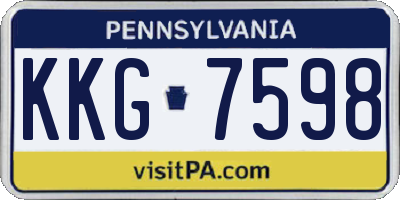 PA license plate KKG7598