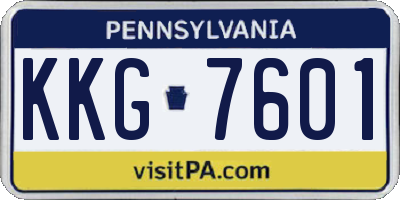 PA license plate KKG7601