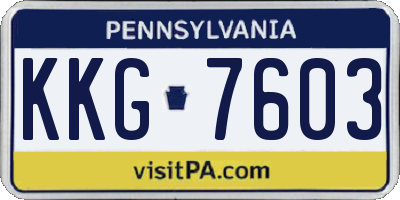 PA license plate KKG7603