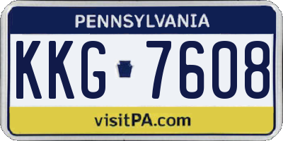 PA license plate KKG7608