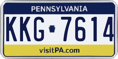PA license plate KKG7614