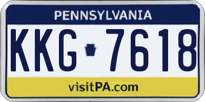 PA license plate KKG7618