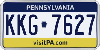 PA license plate KKG7627