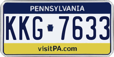 PA license plate KKG7633