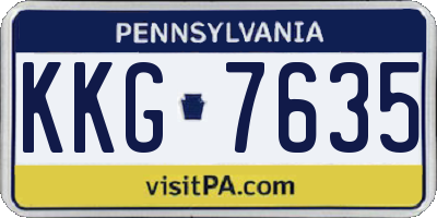 PA license plate KKG7635