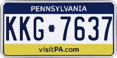PA license plate KKG7637