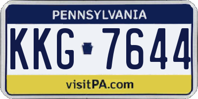 PA license plate KKG7644