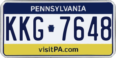 PA license plate KKG7648