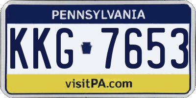 PA license plate KKG7653