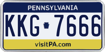 PA license plate KKG7666