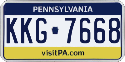 PA license plate KKG7668