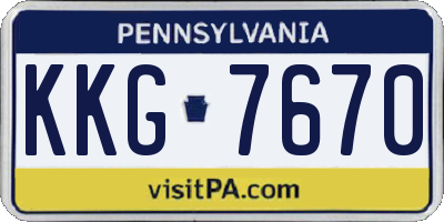 PA license plate KKG7670