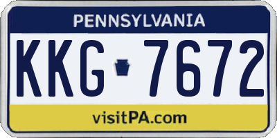 PA license plate KKG7672