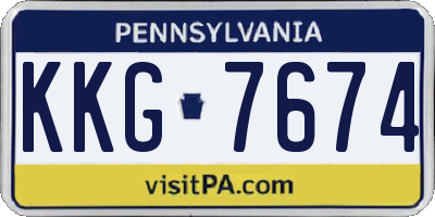 PA license plate KKG7674