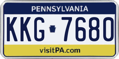 PA license plate KKG7680