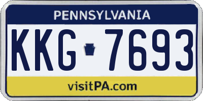PA license plate KKG7693