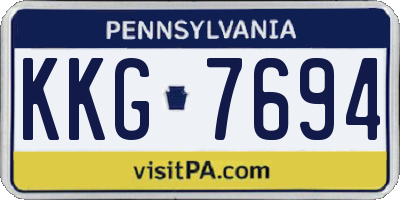 PA license plate KKG7694