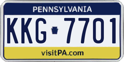 PA license plate KKG7701