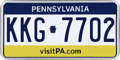 PA license plate KKG7702