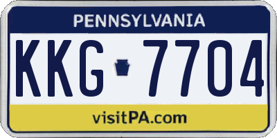 PA license plate KKG7704