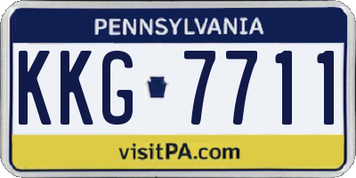PA license plate KKG7711