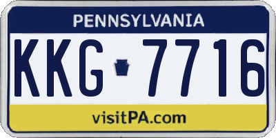 PA license plate KKG7716