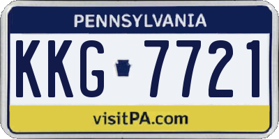 PA license plate KKG7721