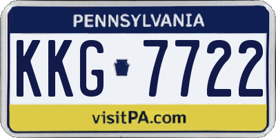 PA license plate KKG7722