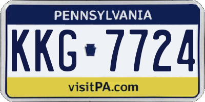 PA license plate KKG7724