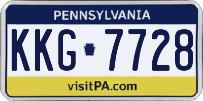 PA license plate KKG7728