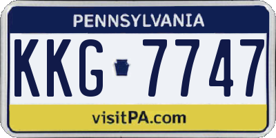 PA license plate KKG7747