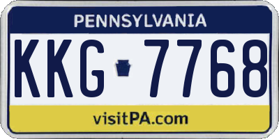 PA license plate KKG7768