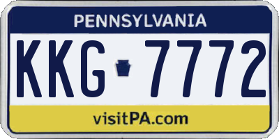 PA license plate KKG7772
