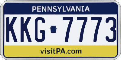 PA license plate KKG7773