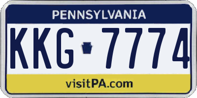 PA license plate KKG7774